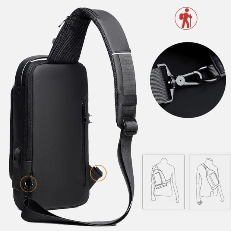 003 - Bolsa Slim Bag™ - Mochila Anti-Furto com Senha USB